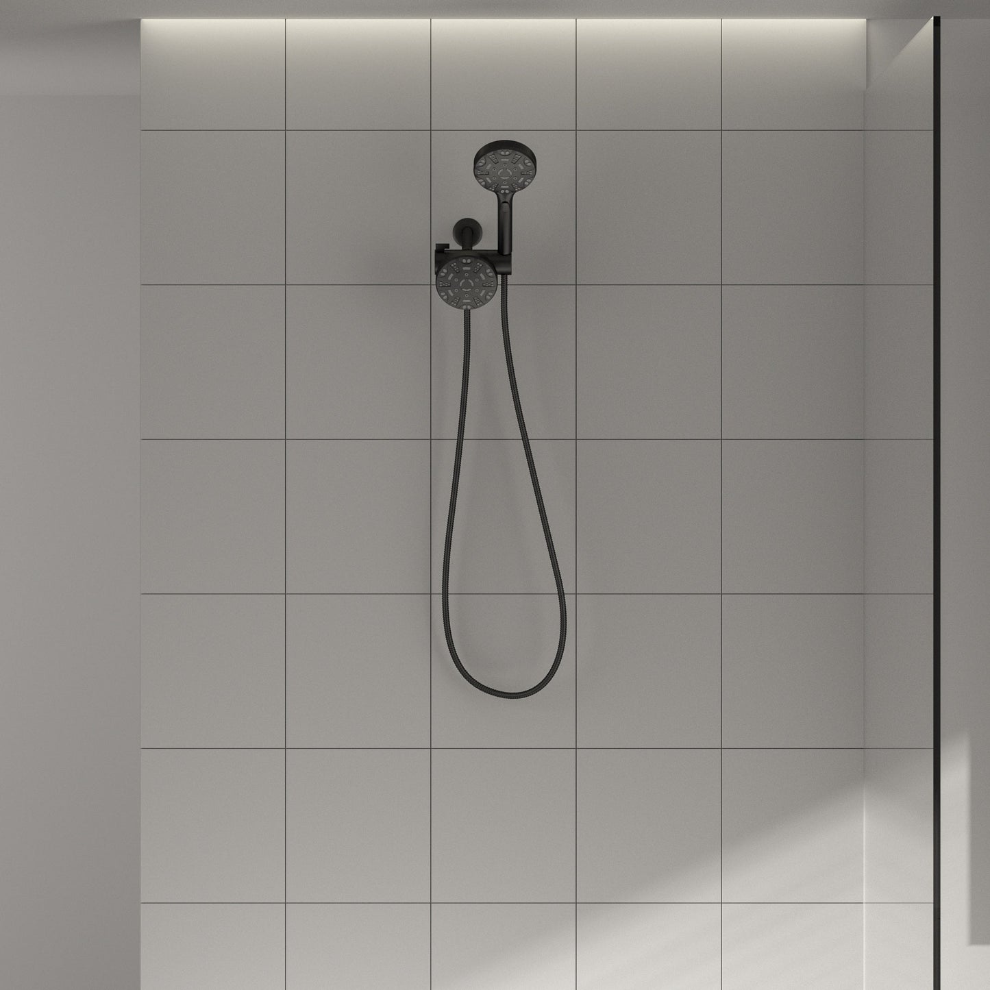 5 Inch Rainfall Round Shower Head and Handheld Shower 8-Mode with Hose and Pause Button  from Lordear