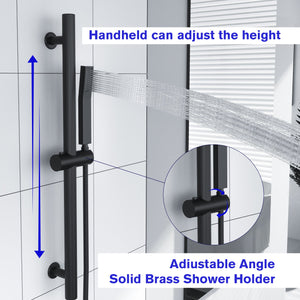 16 Inch Rainfall Square Shower System Shower Head with Handheld Shower Ceiling Mounted from Lordear