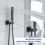12 Inch Rainfall Suqare Shower System Shower Head and Handheld Shower Ceiling Mount | 12 Inch Shower System, Handheld Shower, Rain Shower Mixer Set, Rainfall Shower System, Shower Faucets & Systems, Shower Head, Square Shower Head | Lordear