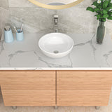 16" W x 16" D Washroom Sink Design Bathroom Vessel Sink Round White Ceramic from Lordear