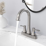 Bathroom Sink Faucet Widespread with Pop-Up Drain Assembly And Water Hoses in Brushed Nickel | 4' Center Set, Bath, Bathroom, Bathroom Faucets, Bathroom Sink Faucet, Faucet, Long Inventory Age, Lordear, Tap, Wash, Wash Hand, Washroom | Lordear