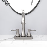 Bathroom Sink Faucet Widespread with Pop-Up Drain Assembly And Water Hoses in Brushed Nickel from Lordear