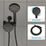 5 Inch Rainfall Round Shower Head and Handheld Shower 8-Mode with Hose and Pause Button | 5 Inch Shower System, Bath, Bathroom, Handheld Shower, Rain, Rainfall Shower Head, Rainfall Shower System, Shower, Shower Faucets & Systems, Shower Head | Lordear
