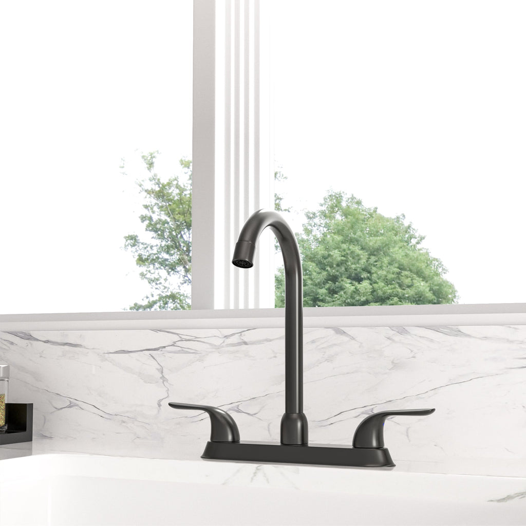 Double Handle Kitchen Faucet 360° Rotate High Arch from Lordear