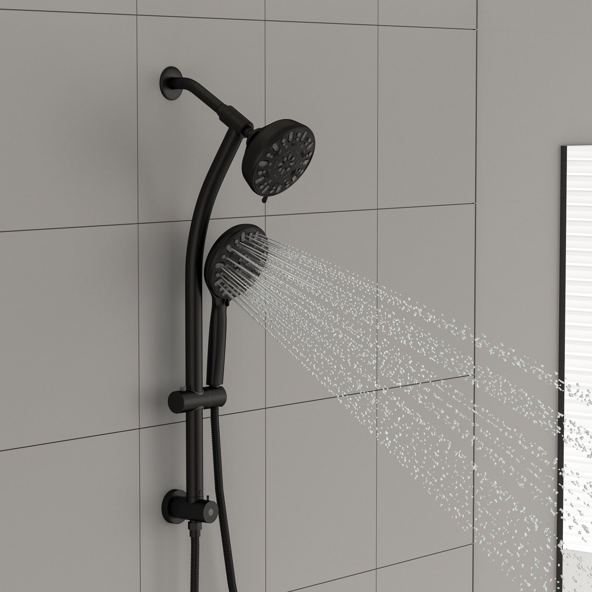 5 Inch Rainfall Round Shower System Shower Head with Handheld Shower and Sliding Bar 7-Mode | 5 Inch Shower System, Bath, Bathroom, Handheld Shower, Multi Function Rain Shower Head, Rain, Rain Shower Mixer Set, Rainfall Shower Head, Rainfall Shower System, Shower, Shower Faucets & Systems, Shower System | Lordear