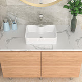 16in W X 12in D Bathroom Vessel Sink Washroom Sink Design with Faucet Hole White Ceramic from Lordear