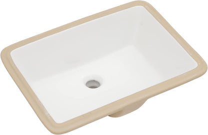 Undermount Bathroom Sink - Lordear Luxury 18.25in White Rectangle Bathroom Sink Deep Bowl Porcelain Ceramic Lavatory Vanity Sink Basin with Overflow  from Lordear