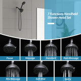 5 inch Rainfall Round Shower Head Mixer Set with Handheld Shower 7-Mode Adjustable | 5 Inch Shower System, Bath, Bathroom, Handheld Shower, Rain, Rain Shower Mixer Set, Rainfall Shower Head, Rainfall Shower System, Shower, Shower Faucets & Systems, Shower Head | Lordear
