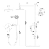 10 Inch Rainfall Round Shower System Shower Head and Handheld Shower Wall Mounted | 10 Inch Shower System, Rainfall Shower System, Shower Faucets & Systems, Shower Head | Lordear