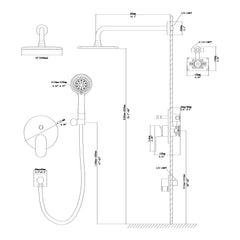 Lordear 10" ‎Stainless Steel Wall Mounted Matte Black Round Rainfall Shower Head  from Lordear