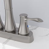 Bathroom Sink Faucet Widespread with Pop-Up Drain Assembly And Water Hoses in Brushed Nickel | 4" Center Set, Bath, Bathroom, Bathroom Faucets, Bathroom Sink Faucet, Faucet, Lordear, Tap, Wash, Wash Hand, Washroom | Lordear