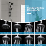 5 Inch Rainfall Round Shower Head Mixer Set and Handheld Shower 8-Mode Extension Arm Sliding Bar | 5 Inch Shower System, Bath, Bathroom, Handheld Shower, Rain Shower Mixer Set, Rainfall Shower Head, Rainfall Shower System, Shower, Shower Faucets & Systems, Shower Head, Shower System | Lordear