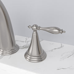 Lordear Brass Split Type Dual Handle Bathroom Faucet with Pop-Up Drain And Water Hoses  from Lordear