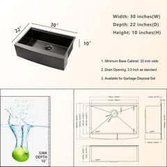 Lordear Stainless Steel Single Bowl Apron Front Farmhouse Workstation Kitchen Sink  from Lordear