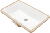 Lordear 21-Inch White Rectangular Undermount Bathroom Sink with Overflow | Bathroom Ceramic Sinks, Bathroom Sinks | Lordear