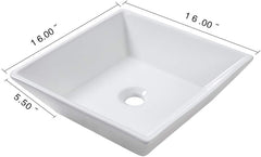 Lordear 16" White Ceramic Vessel Bathroom Sink  from Lordear