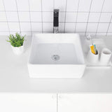 Lordear 15"x15"x5.5" Modern Square Above Counter White Ceramic Bathroom Vessel Vanity Sink Art Basin | Bathroom, Bathroom Basin, Bathroom Ceramic Sinks, Bathroom Sinks | Lordear