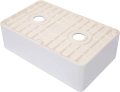Lordear 33'' x 20'' White Ceramic Apron Front 50/50 Double Basin Farmhouse Kitchen Sink  from Lordear