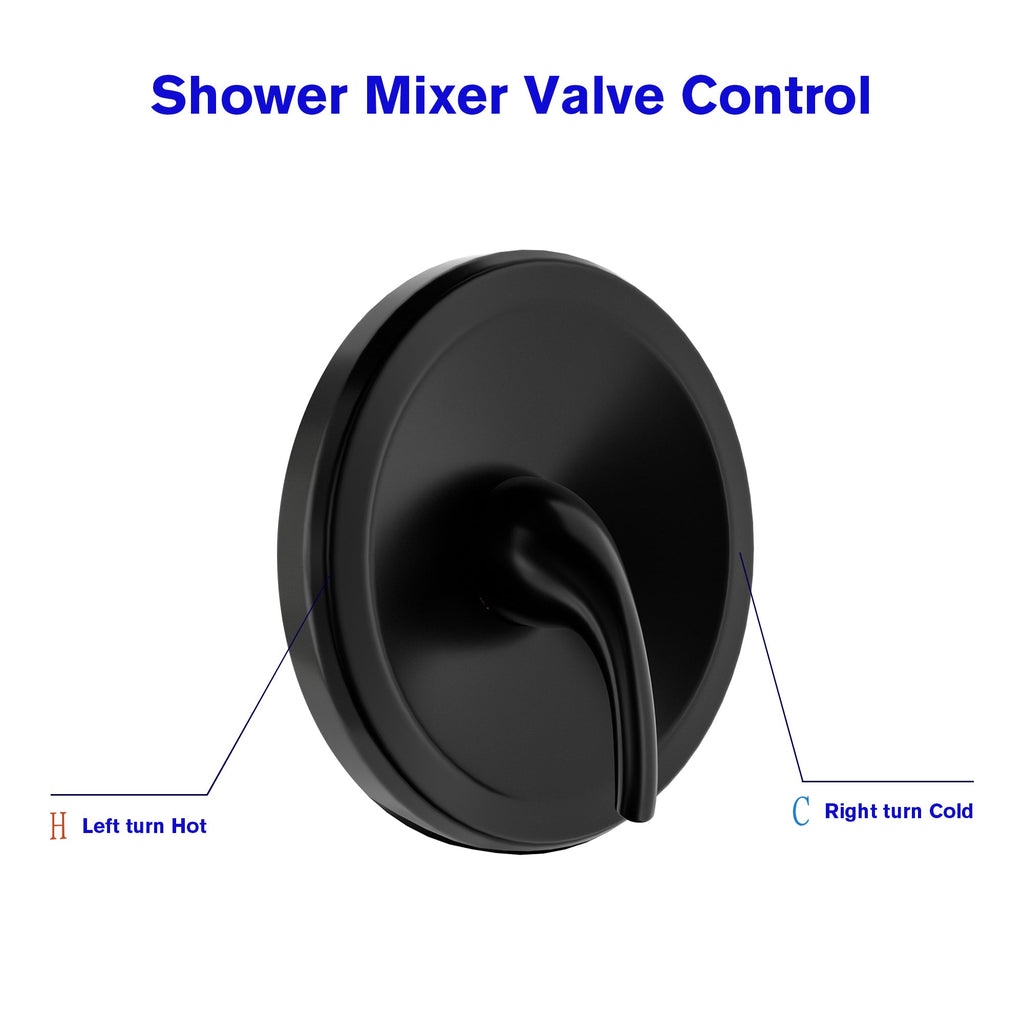 10 Inch Rainfall Round Shower Head with Bathroom Faucet Wall Mounted (Valve Included) from Lordear