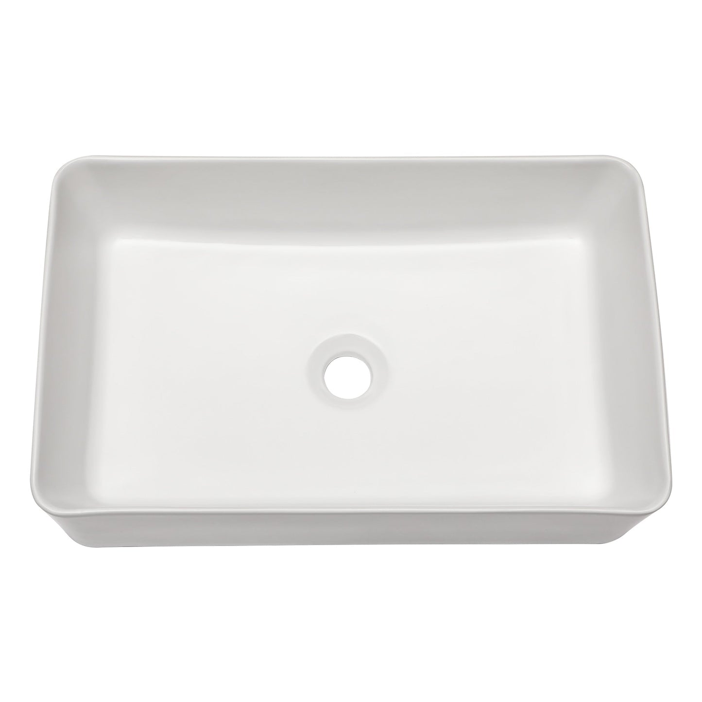 21in W x 14in D Bathroom Vessel Sink Rectangular White Ceramic Above Counter  from Lordear