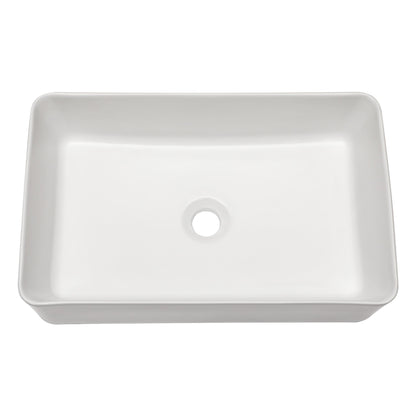 21in W x 14in D Bathroom Vessel Sink Rectangular White Ceramic Above Counter  from Lordear