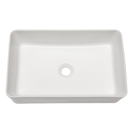 21in W x 14in D Bathroom Vessel Sink Rectangular White Ceramic Above Counter  from Lordear