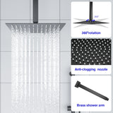 16 Inch Rainfall Square Shower System Shower Head with Handheld Shower Ceiling Mounted | 16 Inch Shower System, Bath, Bathroom, big sale, Black Friday, Ceiling Mounted, Complete Shower System, Handheld Shower, Rainfall Shower System, Shower, Shower Faucets & Systems, Shower Head, Shower System | Lordear
