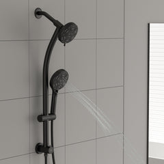 Lordear 5" ‎Stainless Steel Wall Mounted Matte Black Rainfall Round Dual Shower Head Set  from Lordear