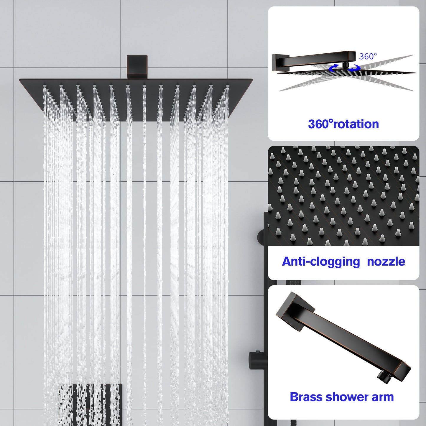 Lordear 10 Inch Rain Shower head Bathroom Shower Faucet Set | Bathroom Faucet, Bathroom Faucets, Shower Faucets & Systems | Lordear