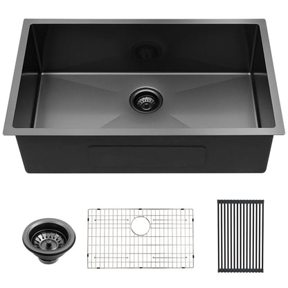 Lordear 28in Undermount Kitchen Sink in Gunmetal Black Stainless Steel  from Lordear