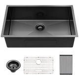 Lordear 28" Undermount Kitchen Sink in Gunmetal Black Stainless Steel | Apron Front Kitchen Sink, Farmhouse Kitchen Sink, Kitchen, Kitchen Sink, Kitchen Sinks, Stainless Steel Kitchen Sink | Lordear