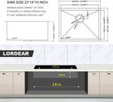 Lordear 23-Inch Small Undermount 16-Gauge Stainless Steel Single Bowl Bar Prep Kitchen Sink | Kitchen Undermount Sink | Lordear