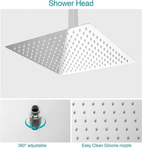 Lordear 10 Inch High Pressure Shower System with Ceiling Mounted Shower Faucet Set | Shower Faucets & System | Lordear