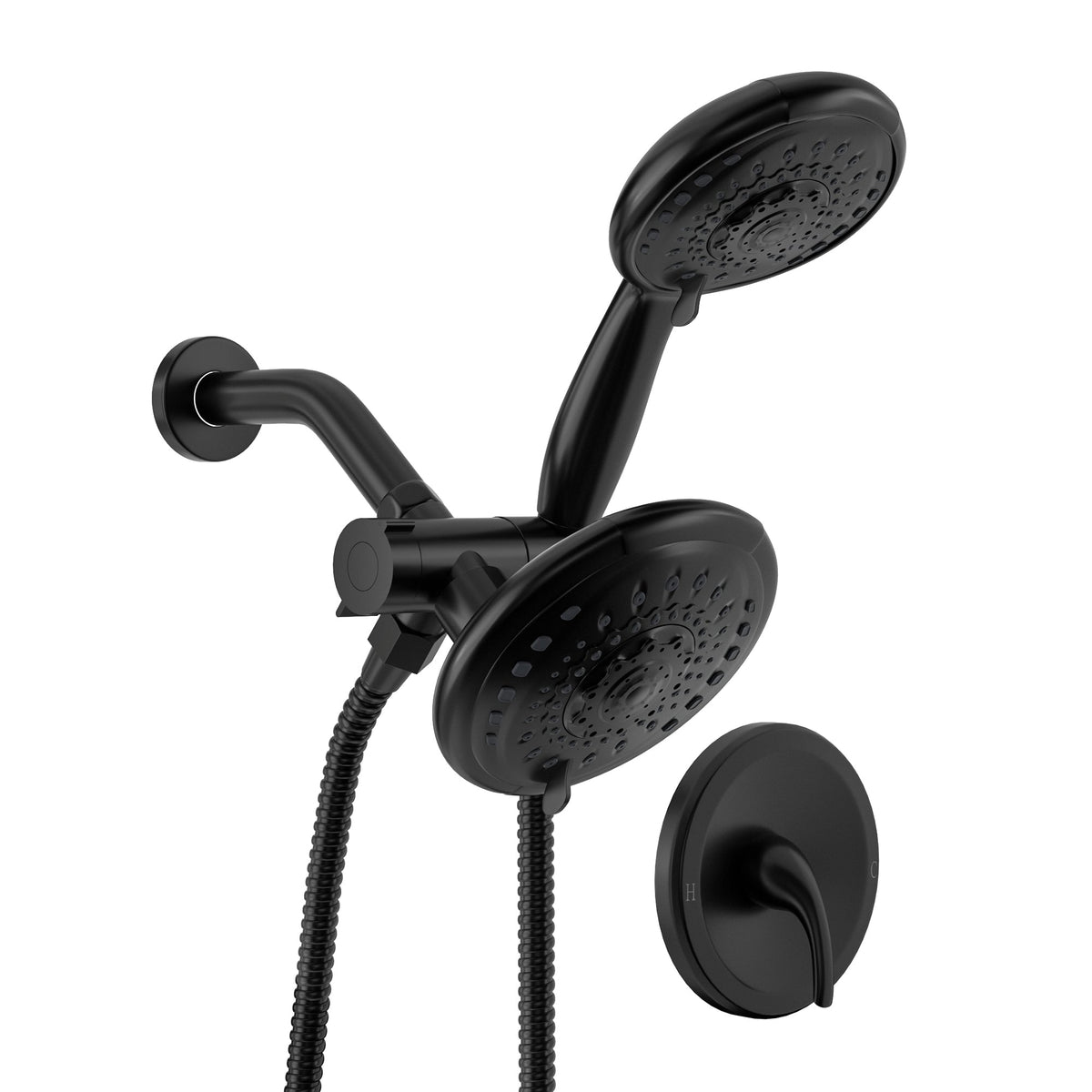 Lordear 5" Stainless Steel Dual Head Wall Mounted Round Shower System  from Lordear