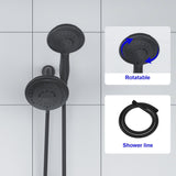 5 Inch Round Shower System Head and Handheld Shower Dual Head Wall Mounted | 5 Inch Shower System, Rain Shower Mixer Set, Rainfall Shower Head, Rainfall Shower System, Shower Faucets & Systems, Shower Head | Lordear