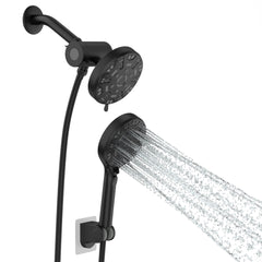 Lordear 5" Stainless Steel Wall Mounted Matte Black Modern Rainfall Shower Head Set  from Lordear