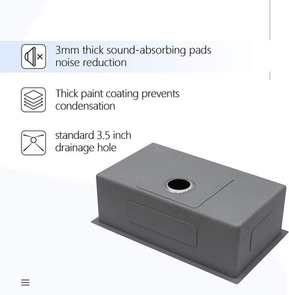 Lordear 30 x 18 inch Undermount Sink 16 Gauge Deep Single Bowl Stainless Steel Kitchen Sink Basin | Kitchen Farmhouse Sink | Lordear