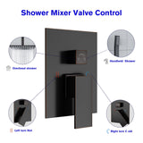 Pressure Balancing Rain Shower System Rough-in Valve Trim Kit Shower Faucet Set Complete Square Oil Rubbed Bronze | Shower Faucets & System | Lordear