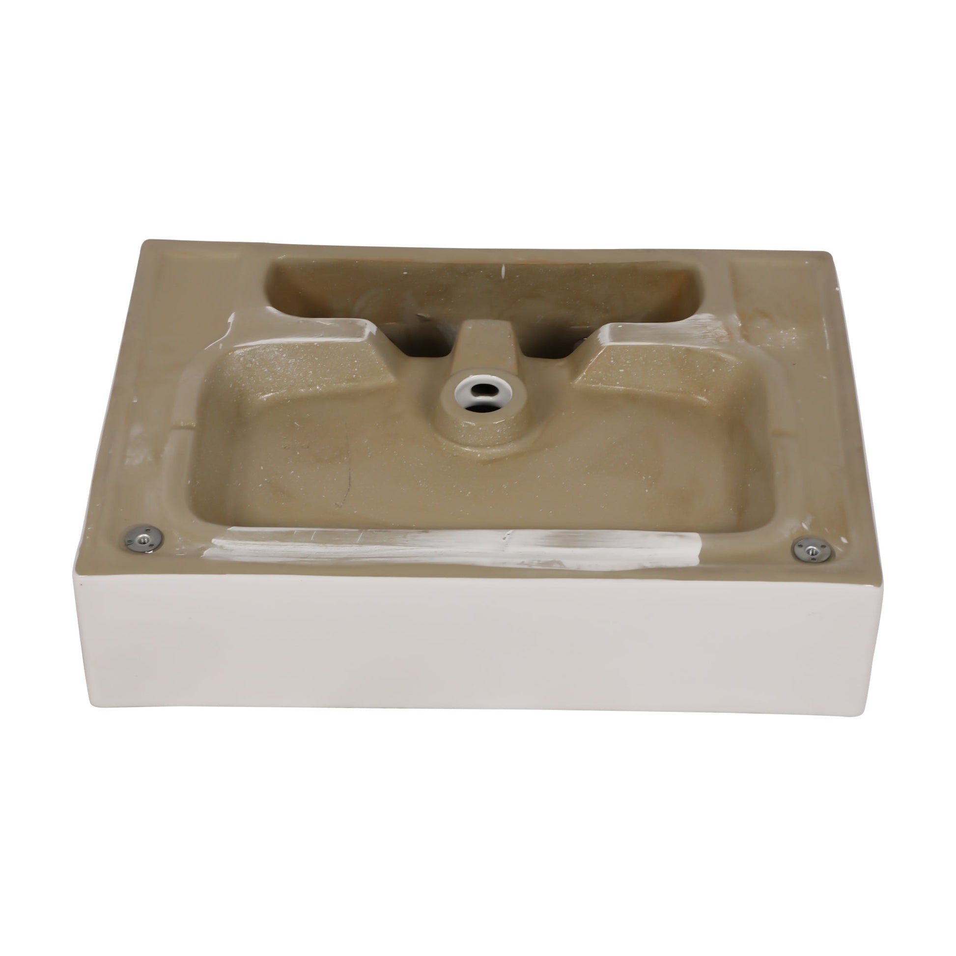 30in W X 17in D Ceramic Console Bathroom Sink with Metal Legs Wall Mount Single Bowl  from Lordear