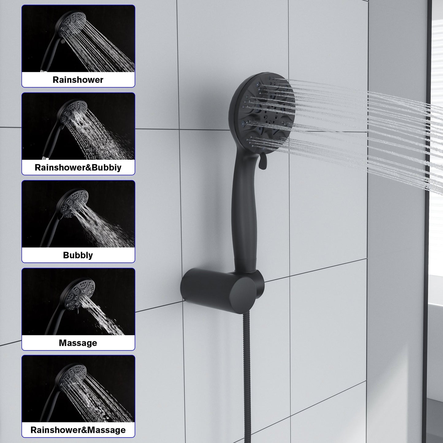 10 Inch Rainfall Round Shower System Shower Head and Handheld Shower Wall Mounted | 10 Inch Shower System, Rainfall Shower System, Shower Faucets & Systems, Shower Head | Lordear