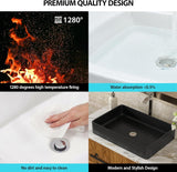 Rectangle Bathroom Vessel Sink - Lordear 24x16in Black Rectangle Bathroom Sink Modern Above Counter Porcelain Ceramic Vessel Vanity Sink Art Basin | Bathroom Sink | Lordear