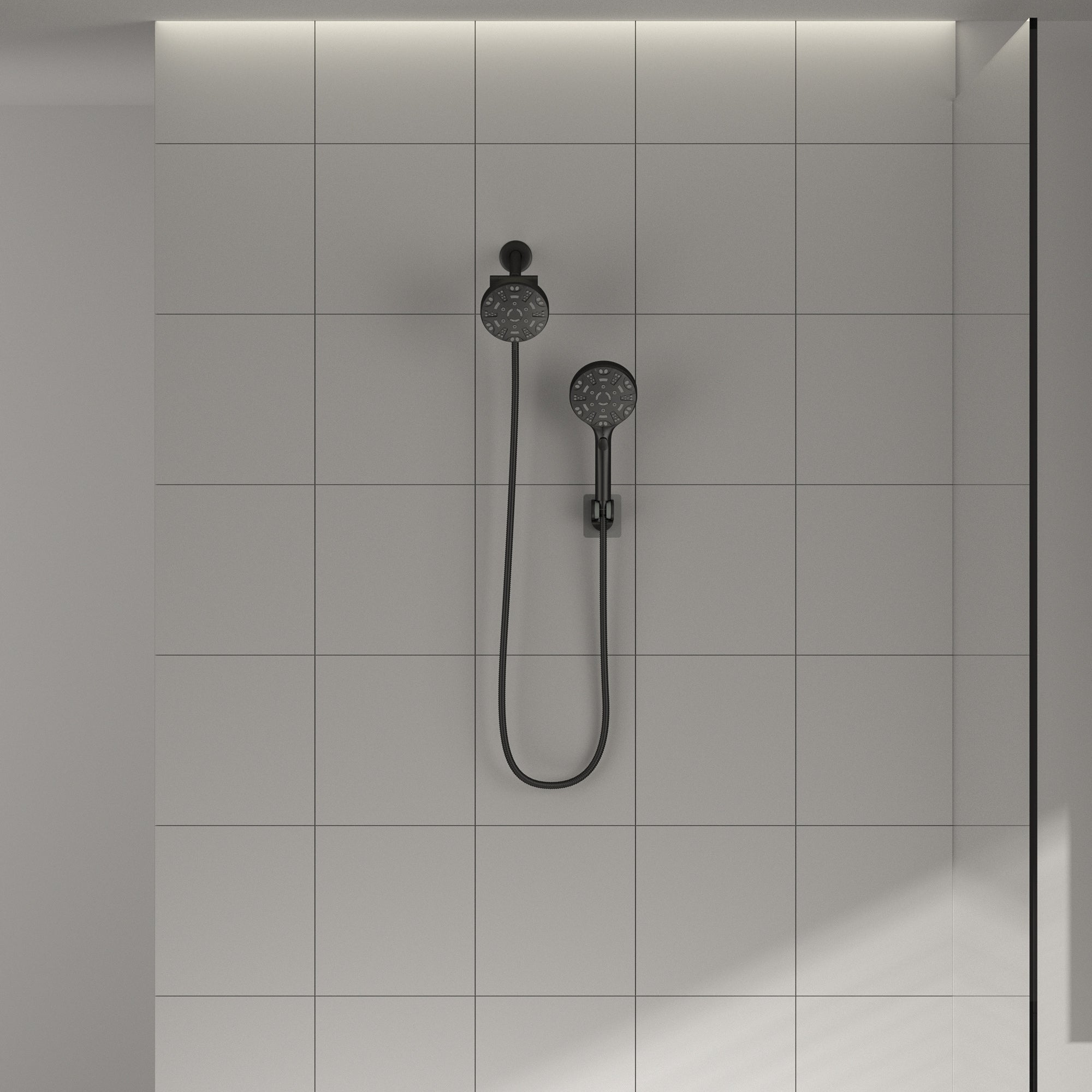 Lordear 5" Stainless Steel Wall Mounted Matte Black Modern Rainfall Shower Head Set  from Lordear