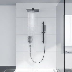 Lordear Shower System - 12in Rain Showerhead, Handheld Shower, and Wall Mount from Lordear