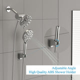 Lordear 8-Mode 5-inch Dual Showerhead with Pause Button Shower Bracket in Brushed Nickel | Shower Head with Handheld | Lordear