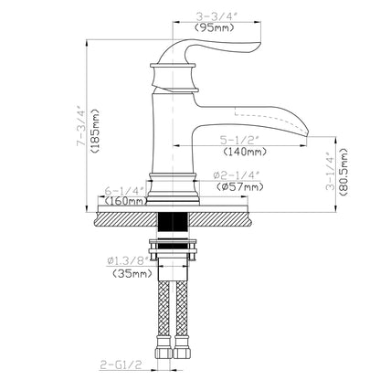 Bathroom Waterfall Sink Faucet Single Handle Modern Commercial Design Solid Brass  from Lordear