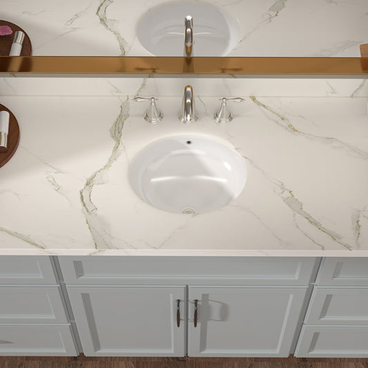 Lordear 19.5" x 16" Ceramic White Oval Undermount Bathroom Sink with Overflow  from Lordear