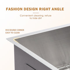 Lordear 30'' x 21'' Stainless Steel Single Bowl Apron Front Farmhouse Kitchen Sink  from Lordear