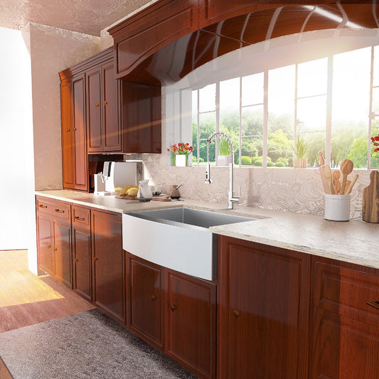 Lordear 33'' x 21'' Stainless Steel Single Bowl Apron Front Farmhouse Kitchen Sink  from Lordear