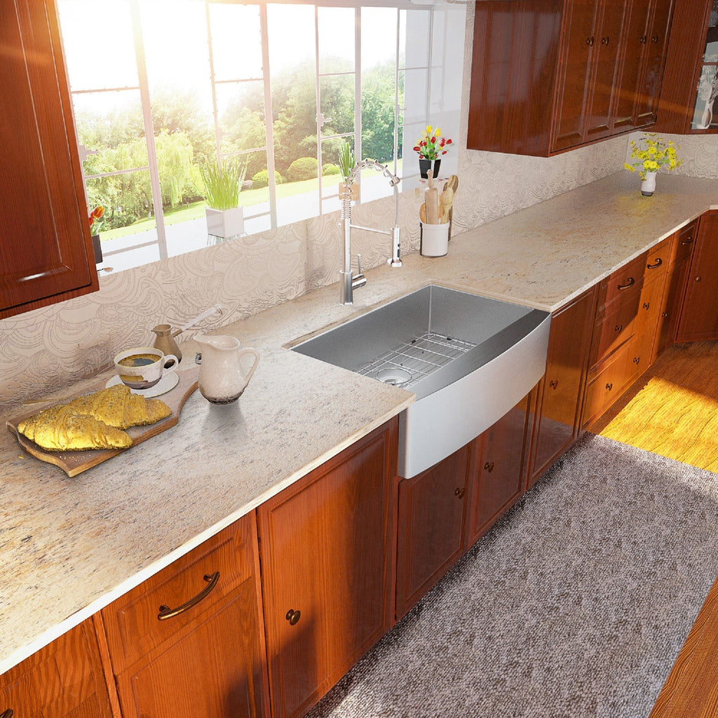 36" W x 21" D Farmhouse Kitchen Sink Stainless Steel with Strainer Apron Front | Apron Front / Farmhouse Sinks, Apron Front Kitchen Sink, Apron Front Sink, Farm Sink, Farmhouse Kitchen Sink, Kitchen, Kitchen Sink, Kitchen Sinks, Single Bowl Sink, Single Bowl Sinks, Sink, Sink and Drainer, Stainless Steel Sink | Lordear