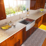 33in W x 22in D Farmhouse Kitchen Sink Workstation Sink 16 Gauge Stainless Steel Apron Front from Lordear
